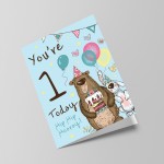 Youre 1 Today Birthday Card First Birthday Card For Grandson Son