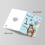 Youre 1 Today Birthday Card First Birthday Card For Grandson Son