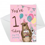 Youre 1 Today Birthday Card First Birthday Card For Daughter