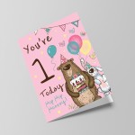 Youre 1 Today Birthday Card First Birthday Card For Daughter