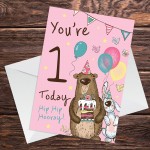 Youre 1 Today Birthday Card First Birthday Card For Daughter