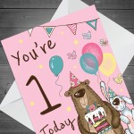 Youre 1 Today Birthday Card First Birthday Card For Daughter