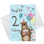 Youre 2 Today Birthday Card Second Birthday Card For Son