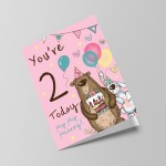 Youre 2 Today Birthday Card Second Birthday Card For Daughter