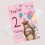 Youre 2 Today Birthday Card Second Birthday Card For Daughter