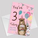 Youre 3 Today Birthday Card Third Birthday Card For Daughter