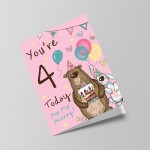 Youre 4 Today Birthday Card Fourth Birthday Card For Daughter