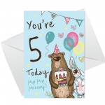 Youre 5 Today Birthday Card Fifth Birthday Card For Grandson Son