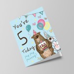 Youre 5 Today Birthday Card Fifth Birthday Card For Grandson Son