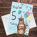 Youre 5 Today Birthday Card Fifth Birthday Card For Grandson Son