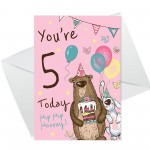 Youre 5 Today Birthday Card Fifth Birthday Card For Daughter