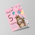 Youre 5 Today Birthday Card Fifth Birthday Card For Daughter