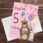 Youre 5 Today Birthday Card Fifth Birthday Card For Daughter