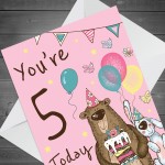 Youre 5 Today Birthday Card Fifth Birthday Card For Daughter