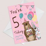 Youre 5 Today Birthday Card Fifth Birthday Card For Daughter