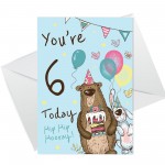 Youre 6 Today Birthday Card Sixth Birthday Card For Grandson Son