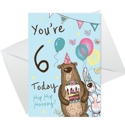 Youre 6 Today Birthday Card Sixth Birthday Card For Grandson Son