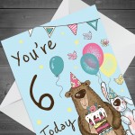 Youre 6 Today Birthday Card Sixth Birthday Card For Grandson Son