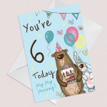 Youre 6 Today Birthday Card Sixth Birthday Card For Grandson Son