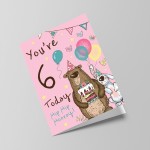 Youre 6 Today Birthday Card Sixth Birthday Card For Daughter