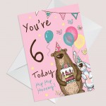 Youre 6 Today Birthday Card Sixth Birthday Card For Daughter