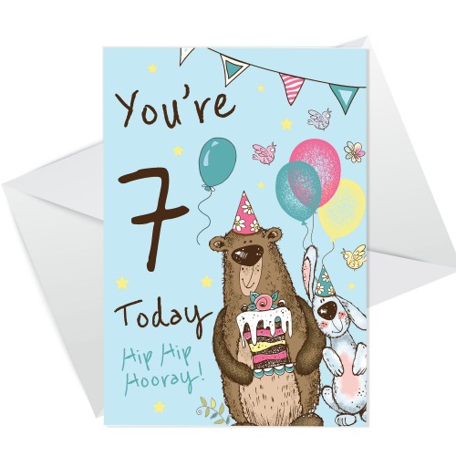 Youre 7 Today Birthday Card Seventh Birthday Card For Son