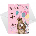 Youre 7 Today Birthday Card Seventh Birthday Card For Daughter