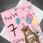 Youre 7 Today Birthday Card Seventh Birthday Card For Daughter