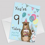 Youre 9 Today Birthday Card Ninth Birthday Card For Grandson Son