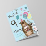 Youre 9 Today Birthday Card Ninth Birthday Card For Grandson Son