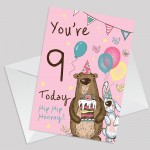 Youre 9 Today Birthday Card Seventh Birthday Card For Daughter