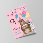 Youre 9 Today Birthday Card Seventh Birthday Card For Daughter