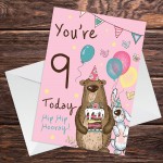 Youre 9 Today Birthday Card Seventh Birthday Card For Daughter