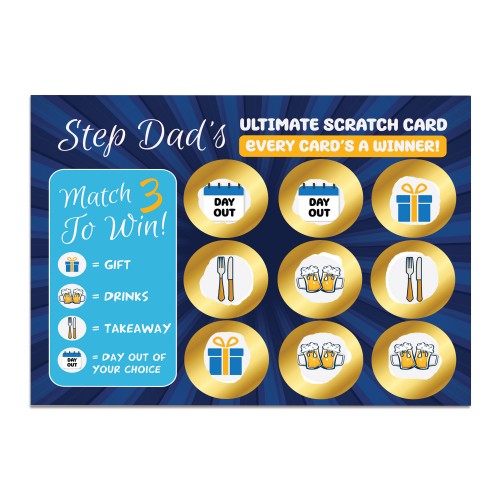 Step Dad Scratch Card Birthday Fathers Day Gift For Stepdad