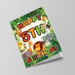 5th Birthday Card for Boy Girl Jungle Safari Animals 5 Years