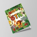 6th Birthday Card for Boy Girl Jungle Safari Animals 6 Years