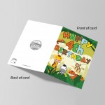 4th Birthday Jungle Animal Card for Boys Girls 4 Year Old Card