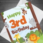 3rd Birthday Card for Boys Girls Third Birthday Jungle Cards