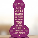 Funny Rude Plaque For Friend Family Partner Novelty Birthday