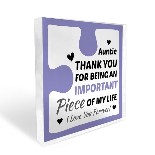 Birthday Gifts for AUNTIE Acrylic Block Puzzle AUNTIE CHRISTMAS