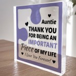 Birthday Gifts for AUNTIE Acrylic Block Puzzle AUNTIE CHRISTMAS