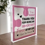 Birthday Gift for Sister Acrylic Block Puzzle Sister Birthday