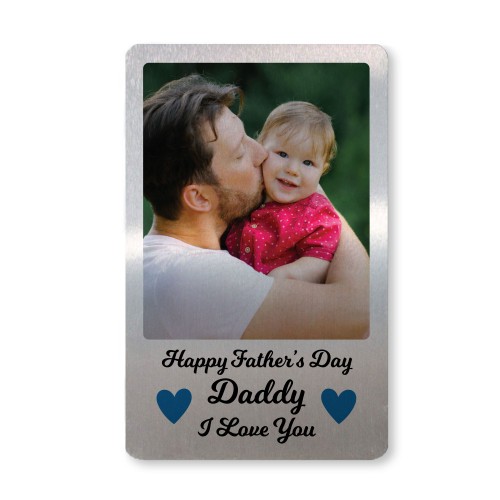 Personalised Photo Metal Wallet Card Fathers Day Gift For Dad