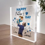 Happy Fathers Day Gift From Daughter Personalised Block Dad Gift