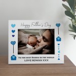 Daddy Fathers Day Personalised 7x5 Photo Frame Gift White Wood