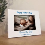 Personalised Happy Fathers Day 7x5 White Photo Frame Gift