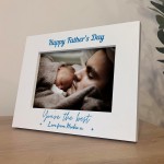 Personalised Happy Fathers Day 7x5 White Photo Frame Gift