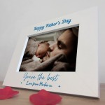 Personalised Happy Fathers Day 7x5 White Photo Frame Gift