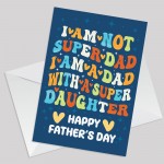 Funny Fathers Day Card From Daughter FATHERS DAY CARD