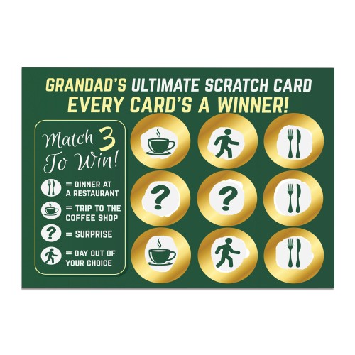 Grandad Scratch Card Novelty Fathers Day Gift for Grandad